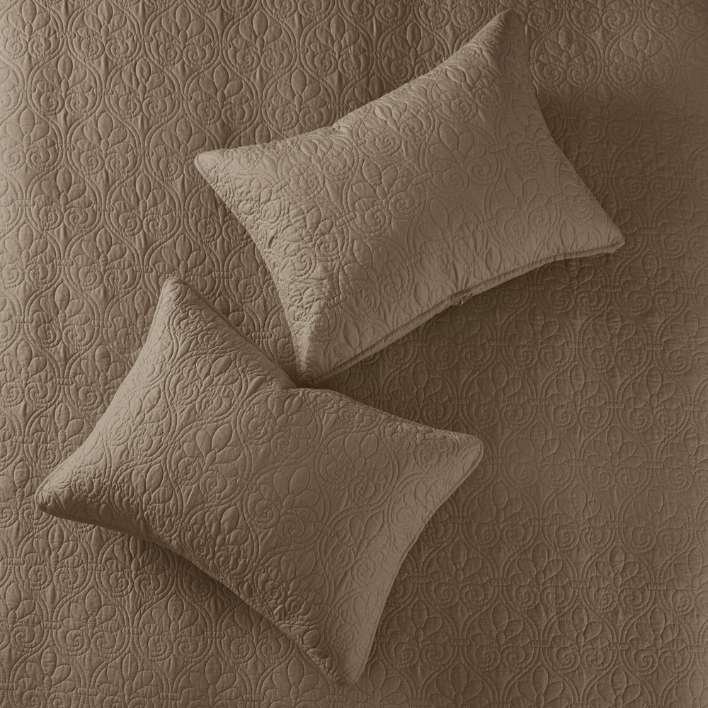 Reversible Bedspread Set Mocha Queen Media 8
