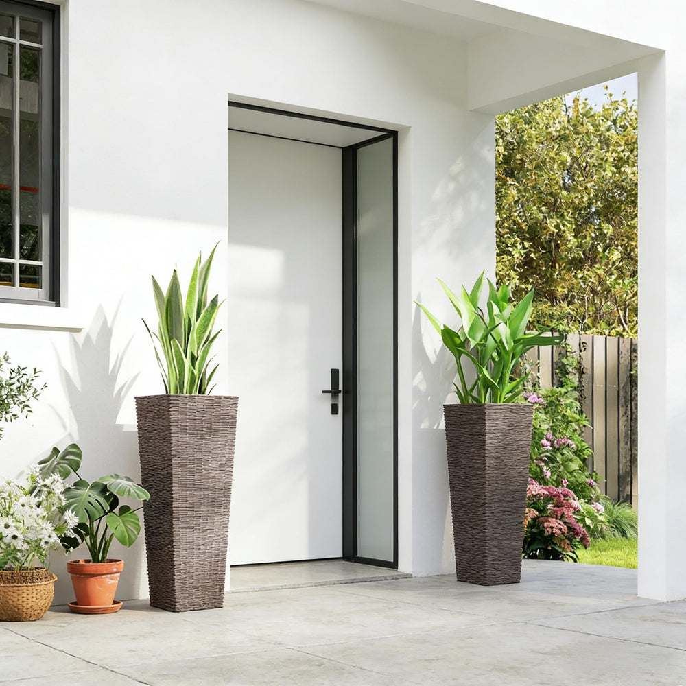 Flower Boxs,Set of 2 Flower Pots,Tall Planters Media 7