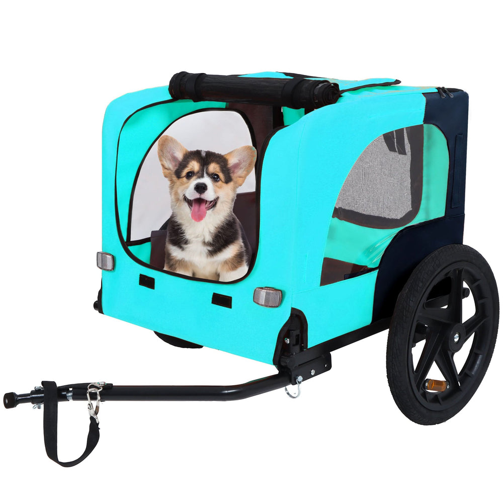 Pet Bike Trailer Dog Cart for Bicycle,Suitable for Small and Medium Pets, Easy Folding Cart Frame, Quick Release Wheel, Non-Slip Floor, Internal Leash Media 3