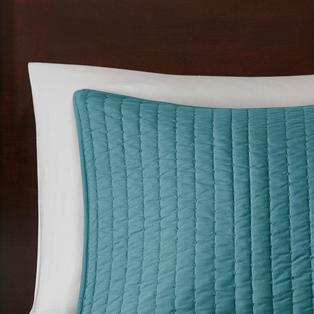 3 Piece Quilt Set Teal King/Cal King Media 4