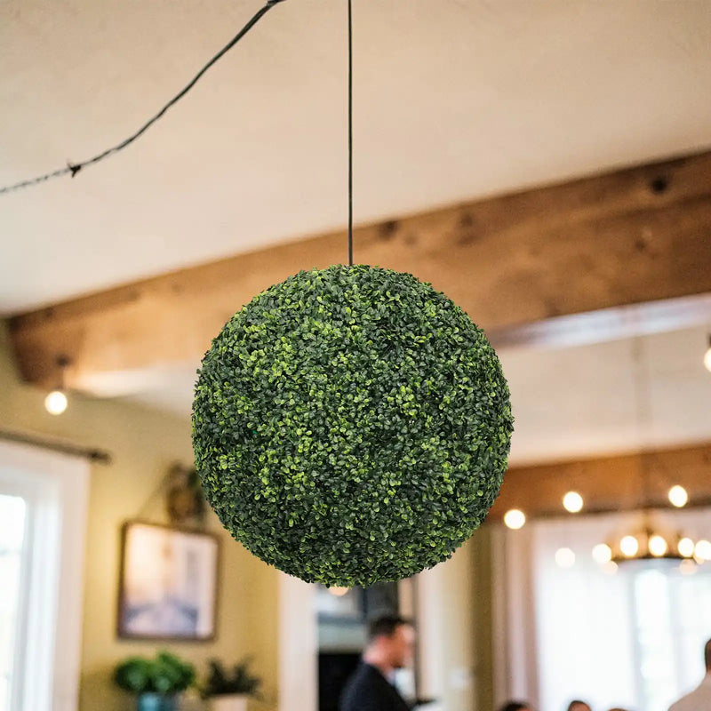 22.4IN dark Artificial Topiary Balls Outdoor Faux Boxwood Large Decorative Green Spheres for Garden Front Porch Patio Planter Decoration, 2pcs/set