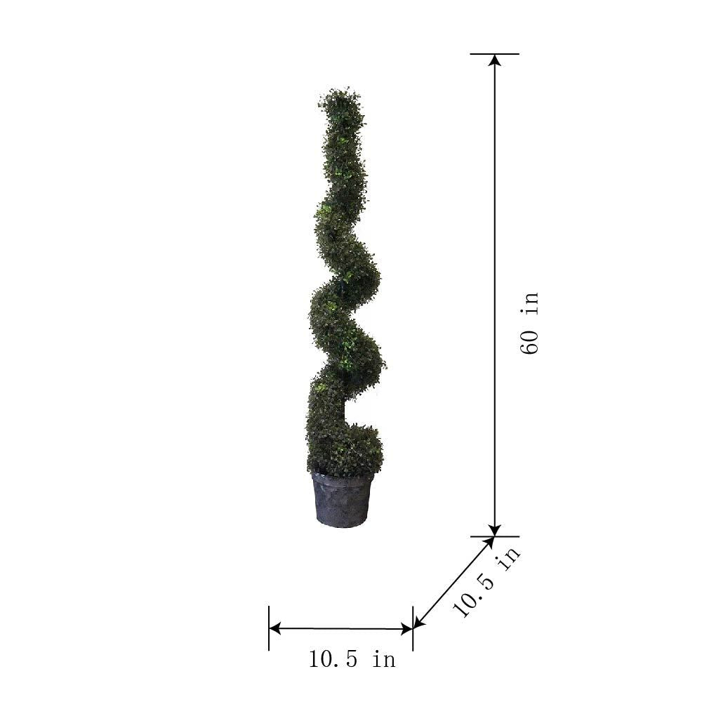 10.5x10.50x60' 5 Foot Tall Artificial Spiral Boxwood Topiary Media 9