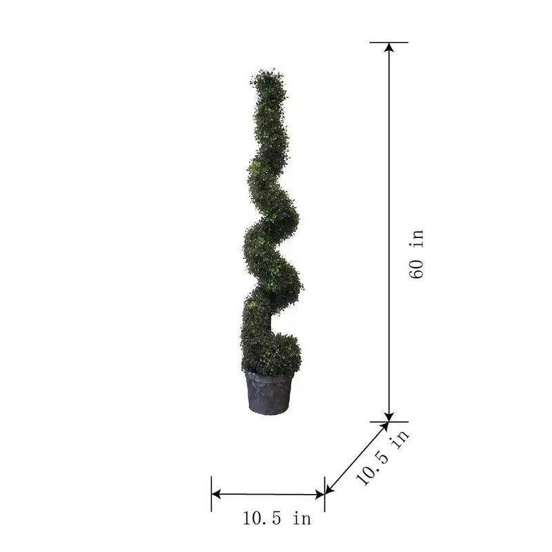 10.5x10.50x60' 5 Foot Tall Artificial Spiral Boxwood Topiary