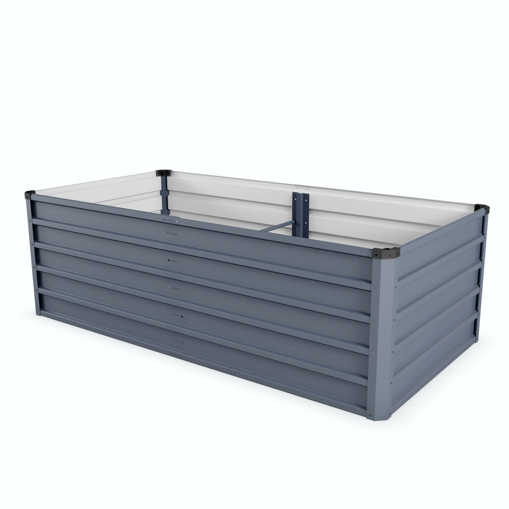6x3x2 ft Large Raised Garden Bed, Gray Rectangular Galvanized Metal Outdoor Planter with 269 Gallon Capacity and Deep Root Design, Ideal for Growing Vegetables, Flowers and Herbs Media 1