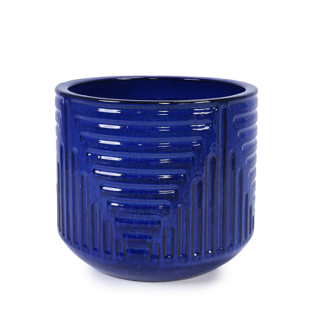 16' Dia Round Planters for Indoor Plants, Large Outdoor Planters with Drainage Holes, Ceramic Plant Pots Indoor & Outdoor for Home Garden Patio - Dark Blue Media 11