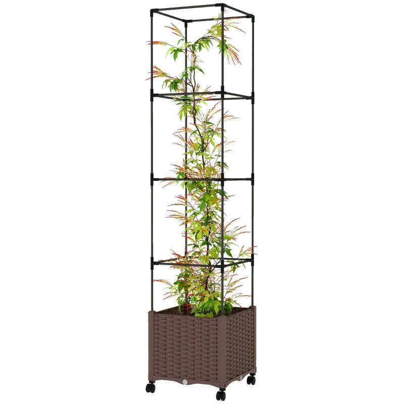 Plant Cage,Raised Garden Bed,Mobile Trellis Plant Bed Media 8
