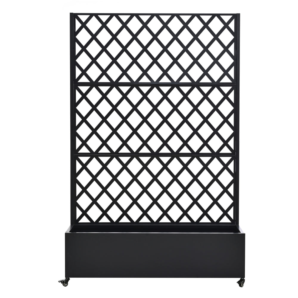 Metal Raised Garden Bed with Wheels and Trellis,73'x47'x16' Planter Box for Climbing Plants, Vegetables & Vines, Features Privacy Screen and Drainage Holes Media 5
