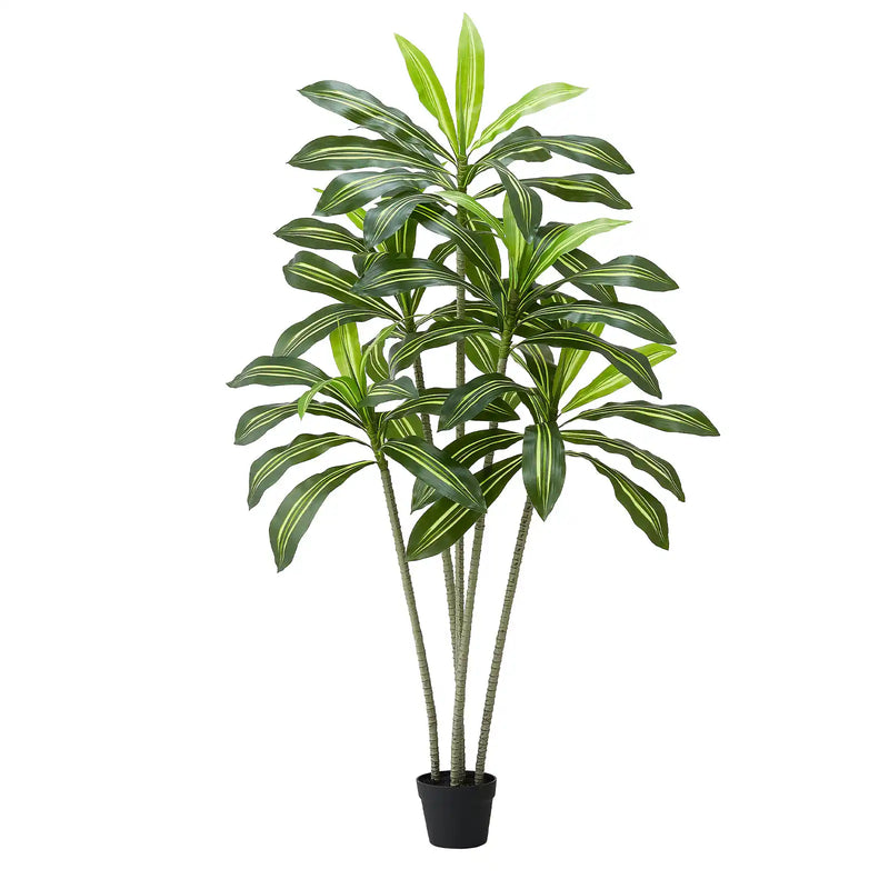 6ft Artificial Dracaena Tree Fake Plant with White Planter Indoor
