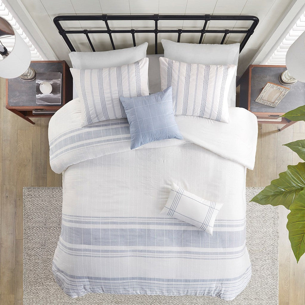 5 Piece Cotton Jaquard Duvet Set-King/Cal King Media 11