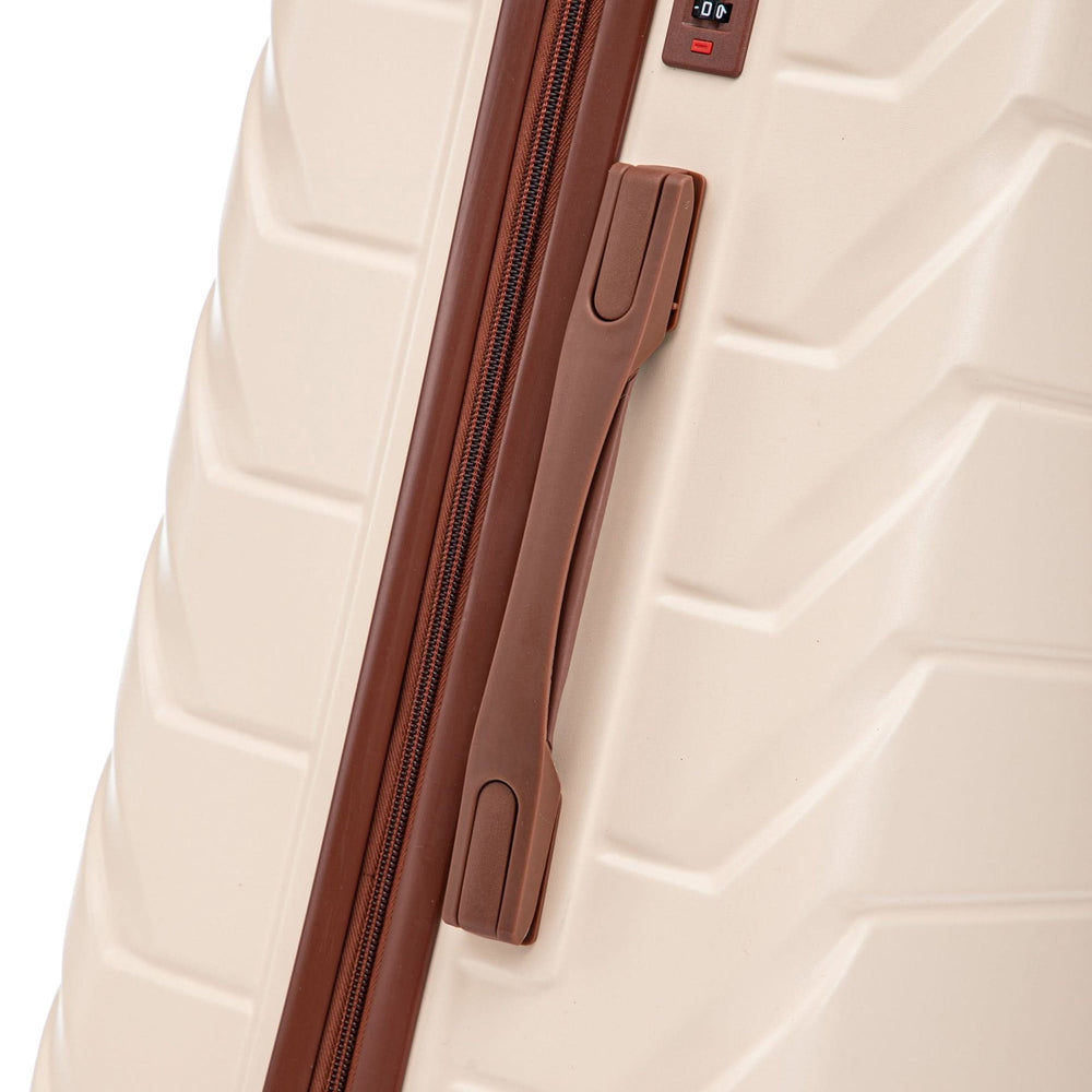 Abs Luggage Set 20 24 28 Inches 3 Piece Beige Durable Spinner Wheels & Combination Lock Media 17