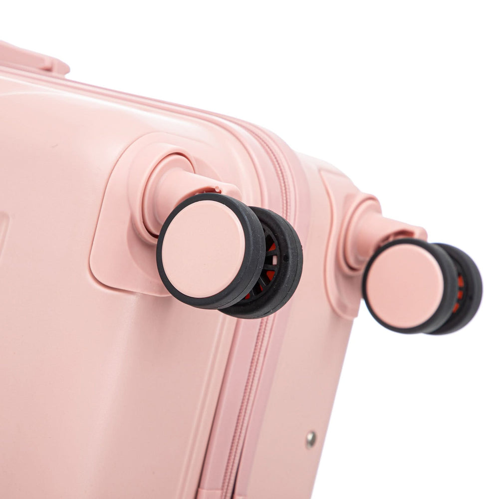 ABS Spinner Luggage 3 Piece Set Pink Matching Color & Combination Lock For Travel Use Media 18