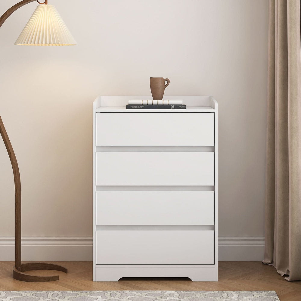 Bedroom Dresser Waterproof Minimalist White Cabinet Storage Organizer Media 3