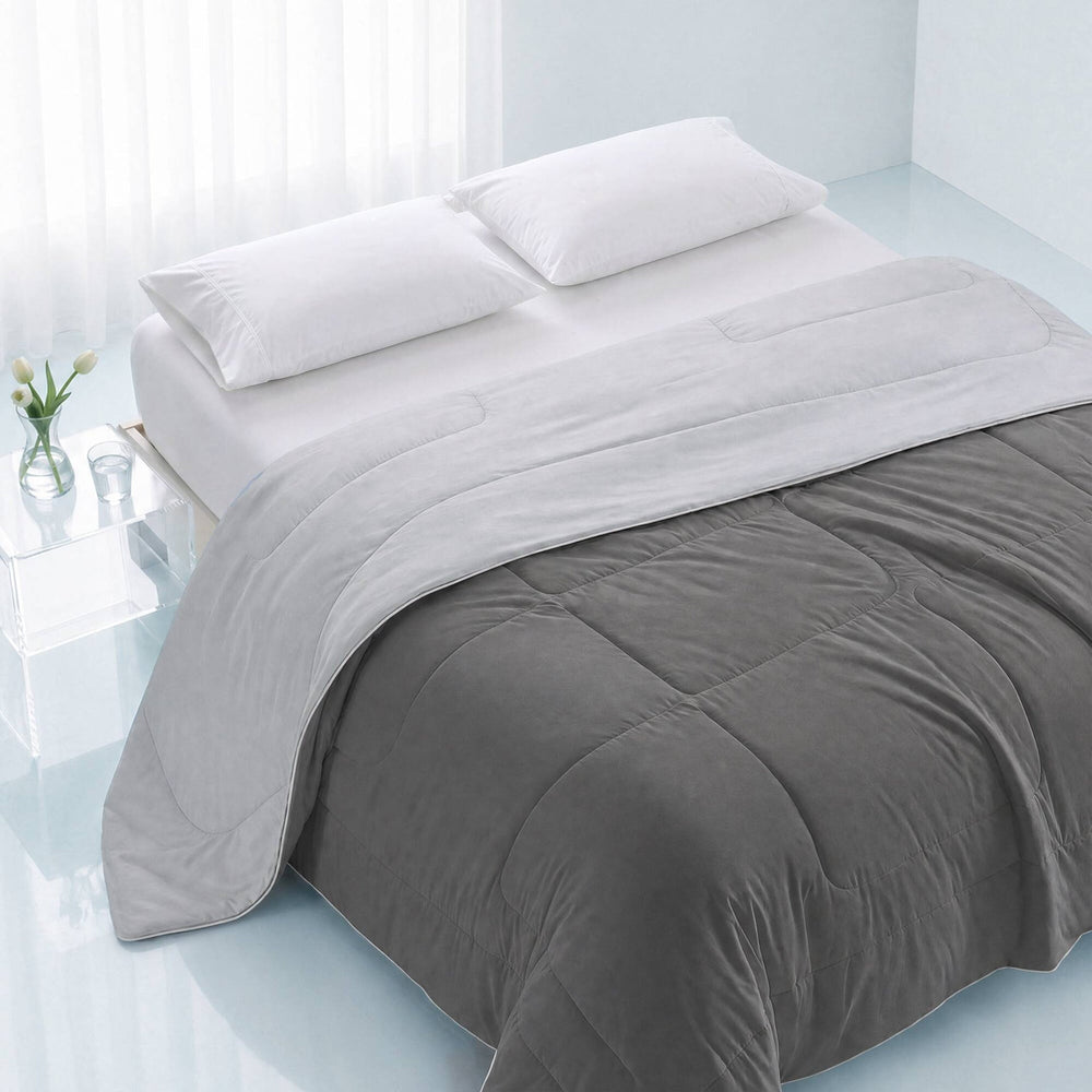 1 Piece Twin Down Alternative Comforter,Grey Media 11