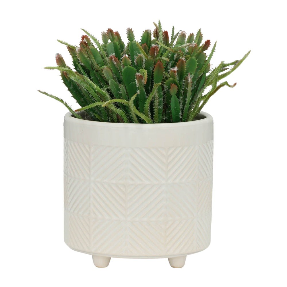 S/2 6/8' TEXTURED PLANTERS, SHINY WHITE Media 3