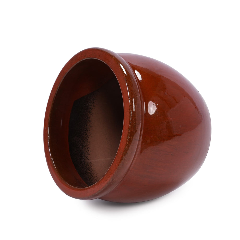 3 Pieces Ceramic Flowerpot, Modern Planter for Patio, Garden or Windowsills - Orange Media 10