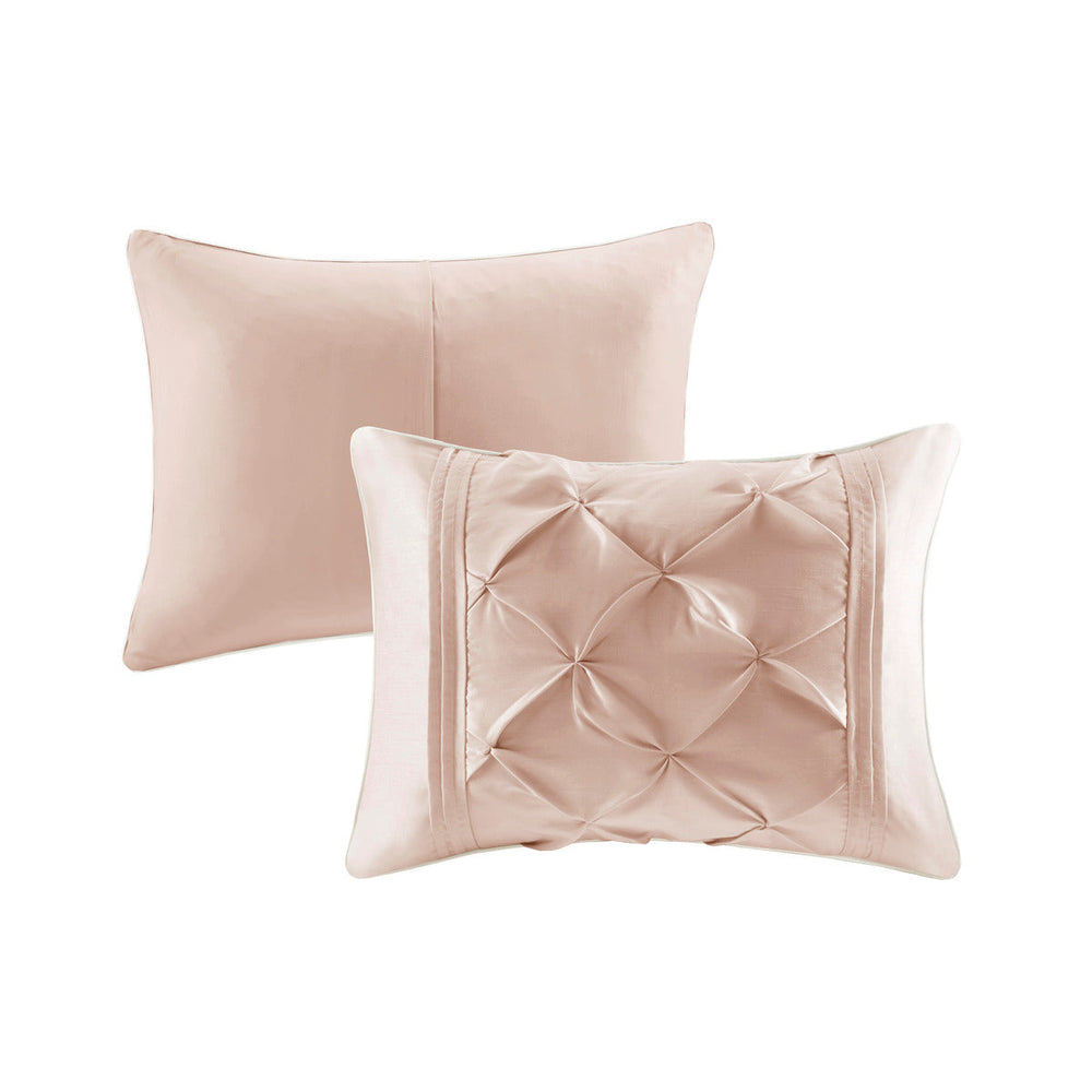 7 Piece Tufted Comforter Set Blush Cal King Media 4