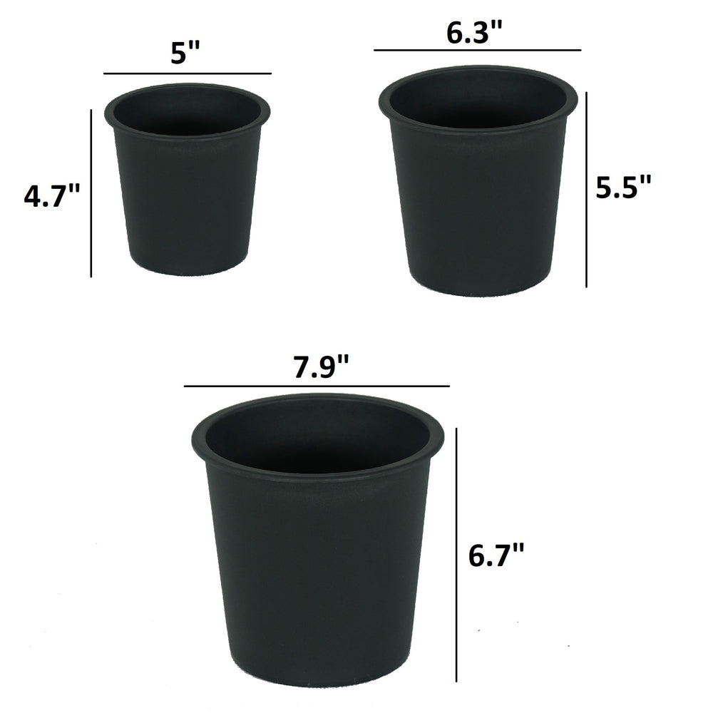 5' Round Nursery Plant Pot - Garden Plastic Pots with Drainage (5-Pack) Media 3