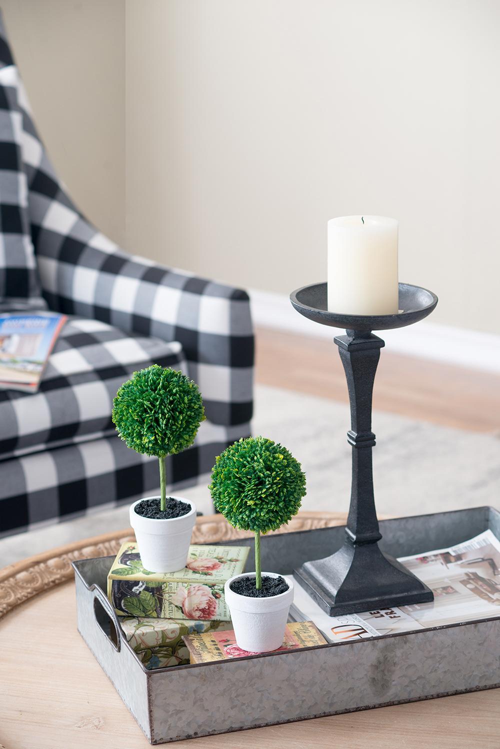 S/4 D3.5x9' Faux Topiaries With Cream Pot Media 9