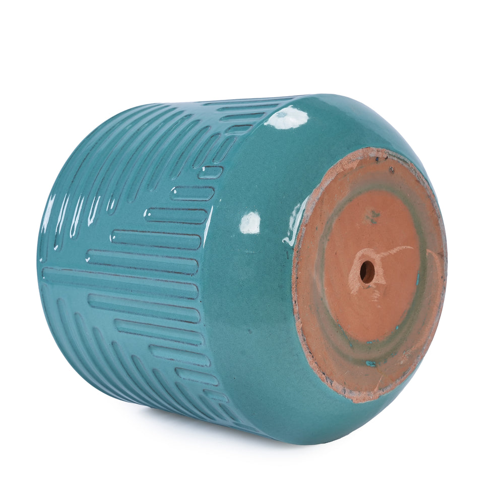 Ceramic Flowerpot, Modern Planter for Patio, Garden, Windowsill - Cyan Media 10