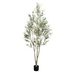 7' Artificial Olive Tree in Black Plastic Pot, 1pc/set perspective