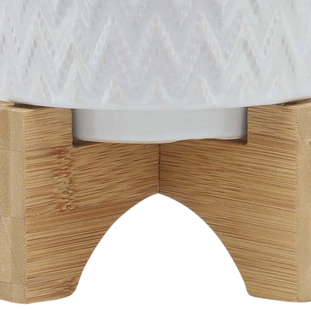 5' CHEVRON PLANTER W/ STAND, WHITE Media 8
