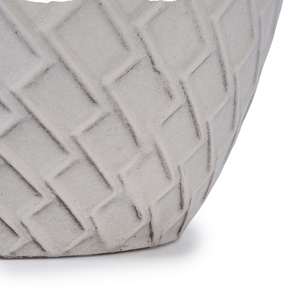 Ceramic Flowerpot, Modern Planter for Patio, Garden, Windowsill - White Media 11