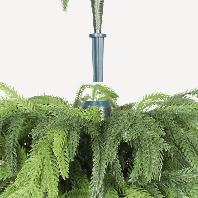 5' Artificial Real Touch Pine Tree in Black Plastic Pot, 2pc/set