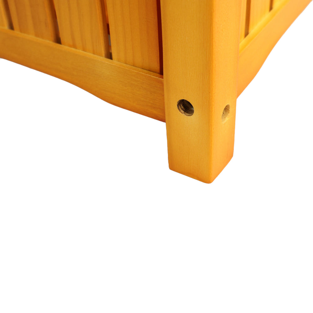 Wooden Square Outdoor Flower and Herb Pot - Teak Finish, Wood, 15.75 x 15.75 x 18.50 inches Media 7