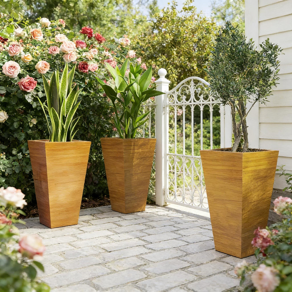 Classic Planter,Outdoor Planter,Set of 3 Tall Planters Media 1