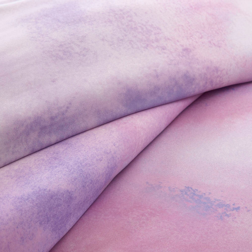 4 Pieces Full/Queen Watercolor Tie Dye Printed Comforter Set with Throw Pillow,Purple Media 15