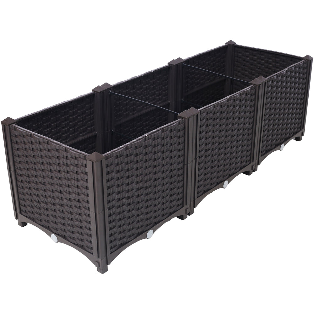 Deep Raised Garden Bed Plastic Planter Boxes for Vegetables Flowers Herbs and Succulents,Self-Watering Planter Box Raised Bed to Grow Flowers, Herbs & Vegetables, 47.2' L X 15.7' D X 14.7' H Media 2