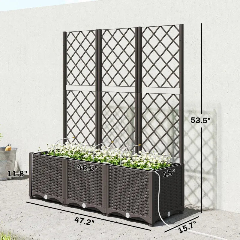 Outdoor Planter Box,Practical Self-Watering Raised Garden Bed Media 4