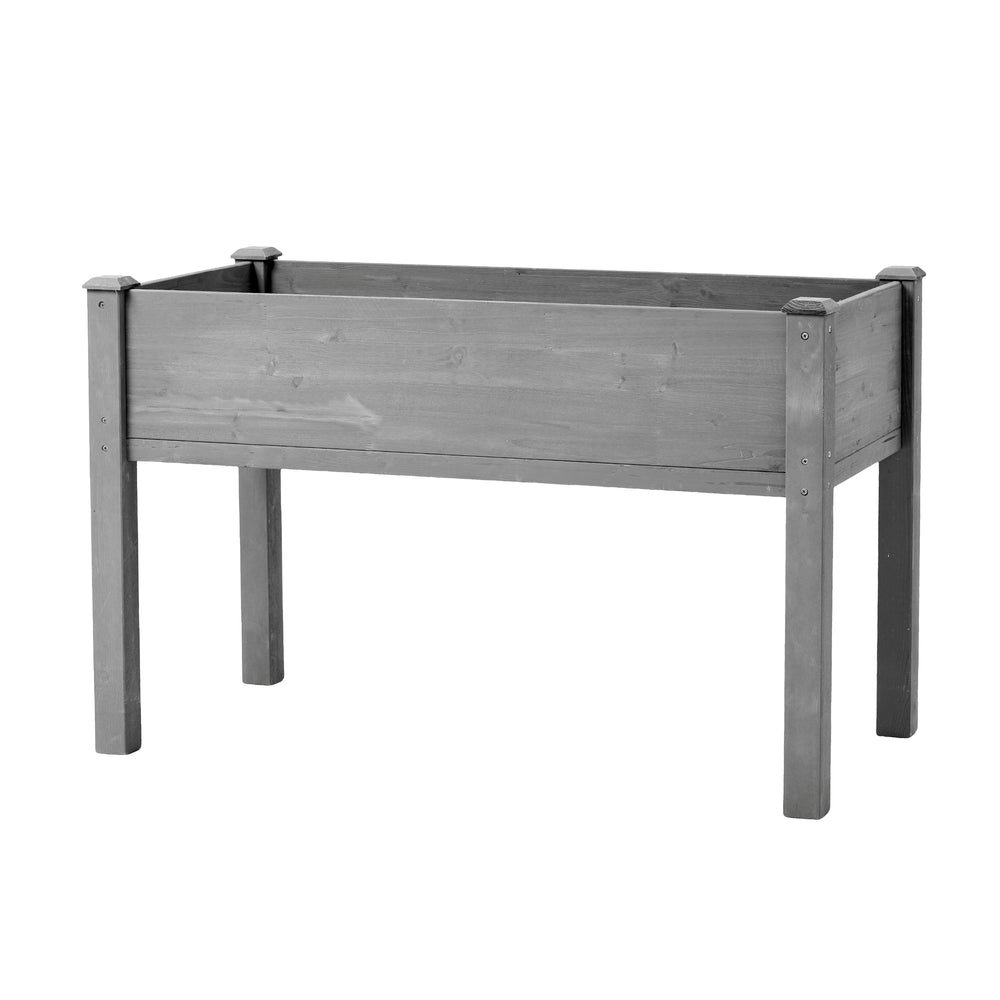 Elevated Wooden Garden Bed 48x24x30 inch with Legs, Premium Gray Solid Wood Planter Box for Outdoor Plants Flowers Fruits Vegetables Herbs Media 1