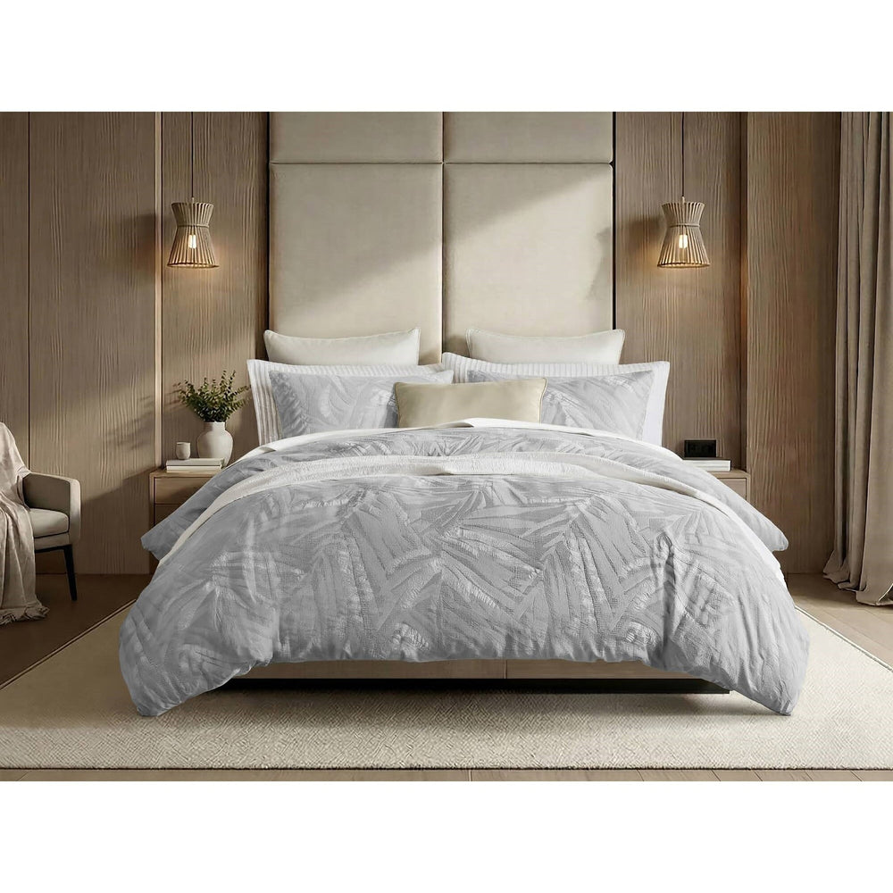 3 Pieces Full/Queen Cotton Duvet Set,Light Gray Media 9