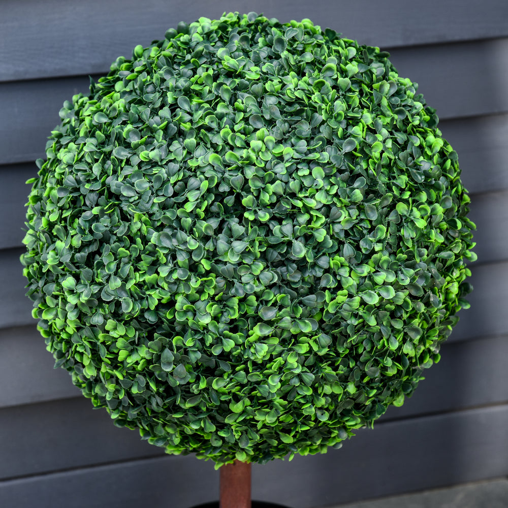 23.5' Artificial Boxwood Topiary Ball Tree, Fake Decorative Plant, Nursery Pot Included for Home, Balcony, Backyard and Garden Media 3