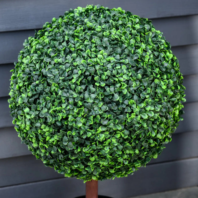 23.5' Artificial Boxwood Topiary Ball Tree, Fake Decorative Plant, Nursery Pot Included for Home, Balcony, Backyard and Garden