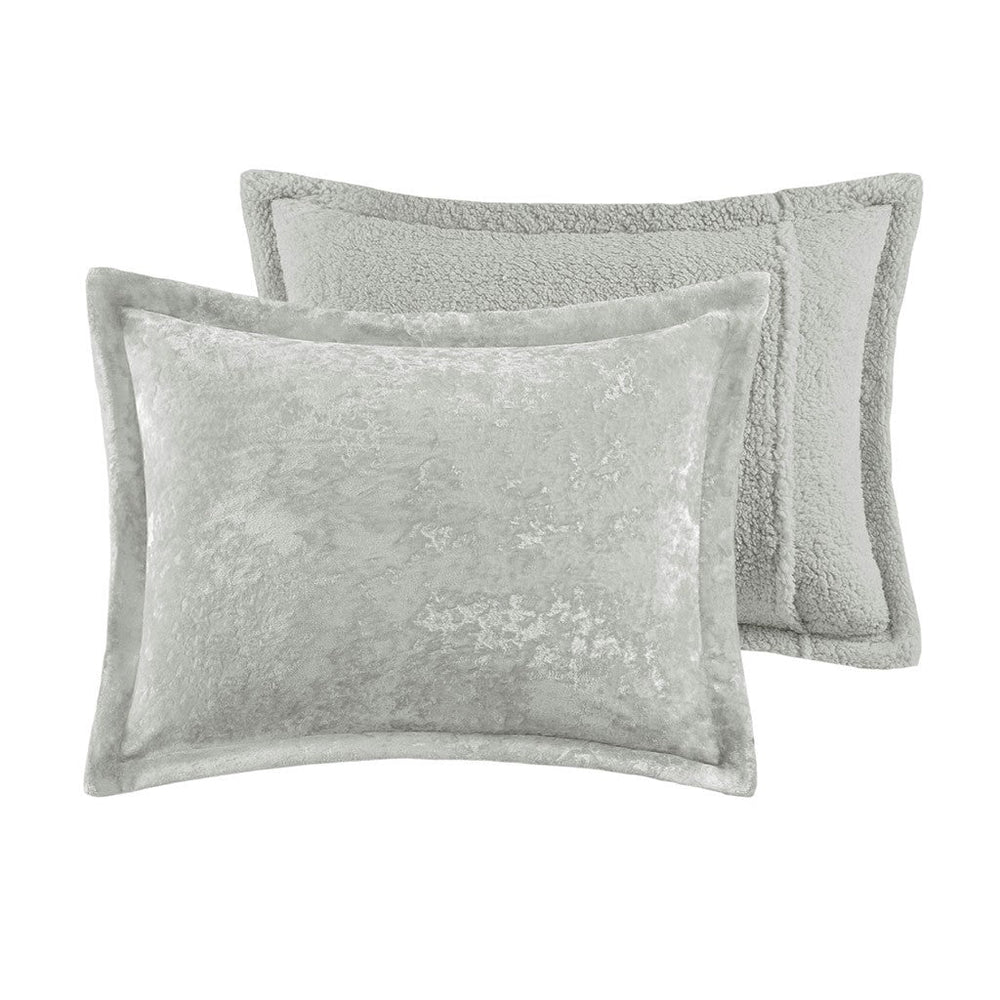 King/Cal King Crushed Velvet Sherpa Reversible Comforter Set Media 9