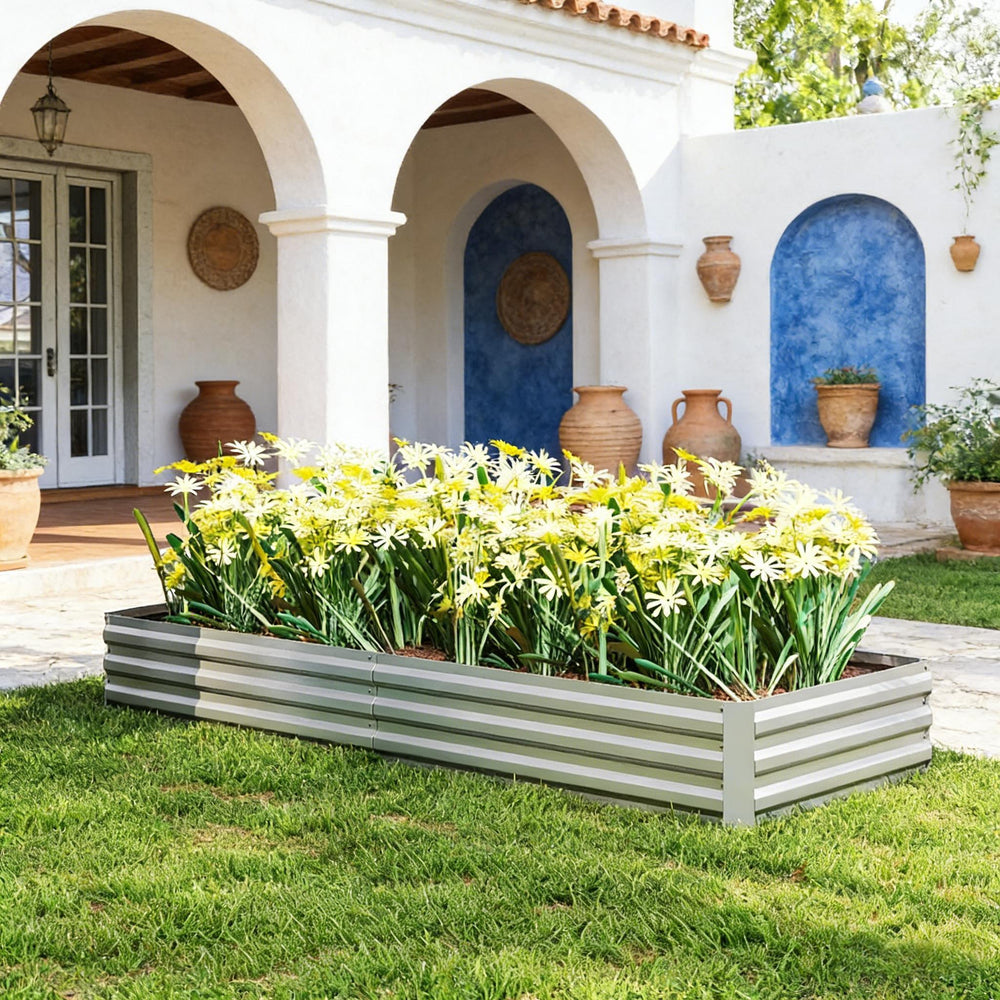 Flower Box,Plant Box,Garden Bed,Metal Raised Planter Box Media 1