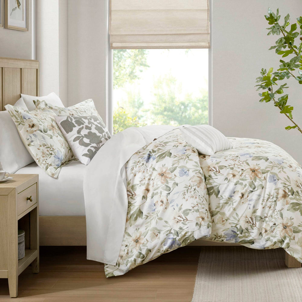 5PCS King/Cal King Cotton Sateen Print Duvet Set Media 20