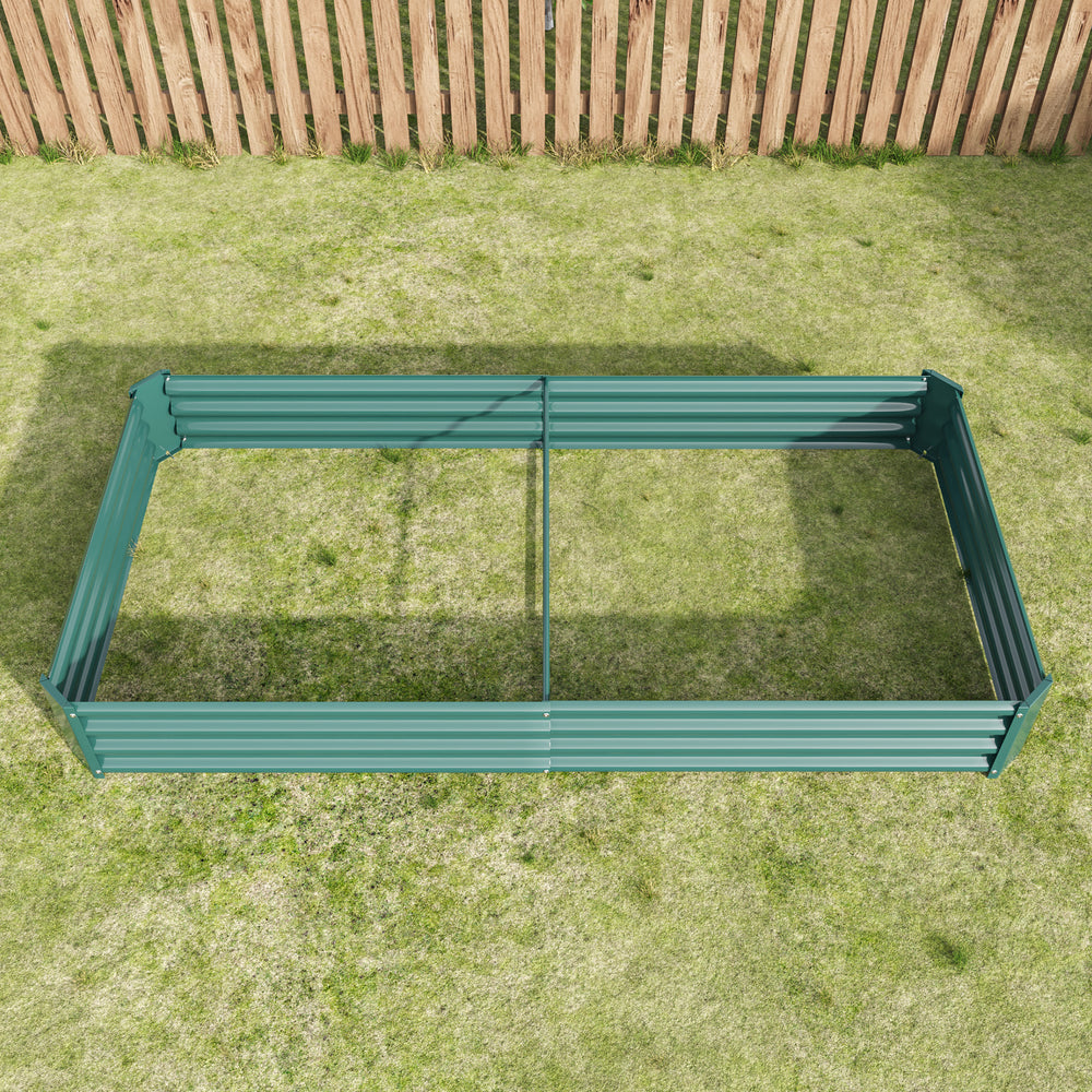 Raised Garden Bed Kit - Metal Raised Bed Garden 7.6x3.7x0.98ft for Flower Planters, Vegetables Herb Green Media 6