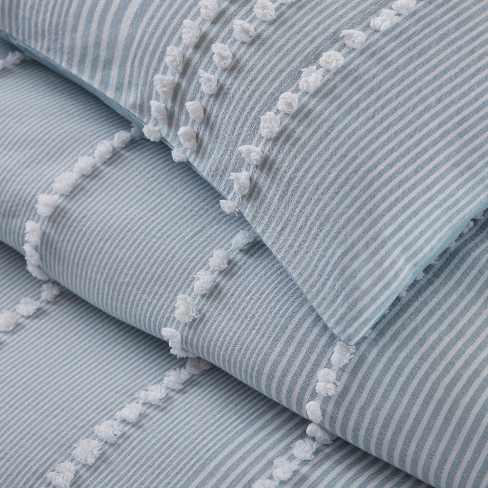 3- Piece Full/Queen Cotton Yarn Dyed Duvet Cover Set Media 16