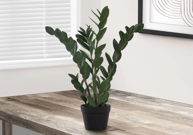 Artificial Plant, 29' Tall, Zz Tree, Indoor, Faux, Fake, Floor, Greenery, Potted, Real Touch, Decorative, Green Leaves, Black Pot