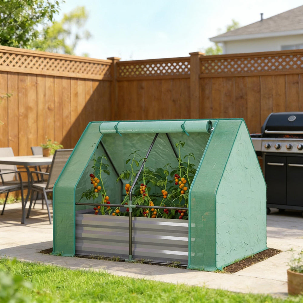 Raised Garden Bed,Mini Greenhouse,2-in-1 Raised Planter Greenhouse Media 3