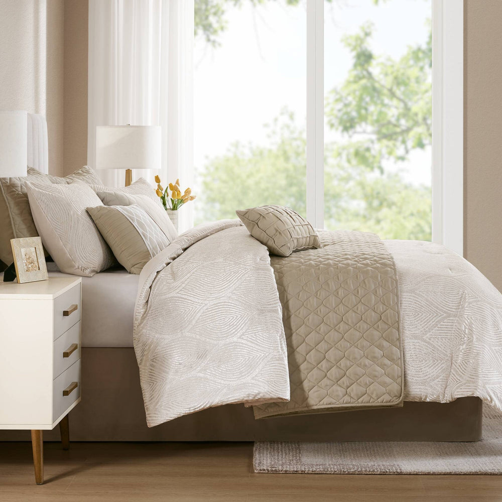 10- Piece Queen Jacquard Comforter Set Media 19