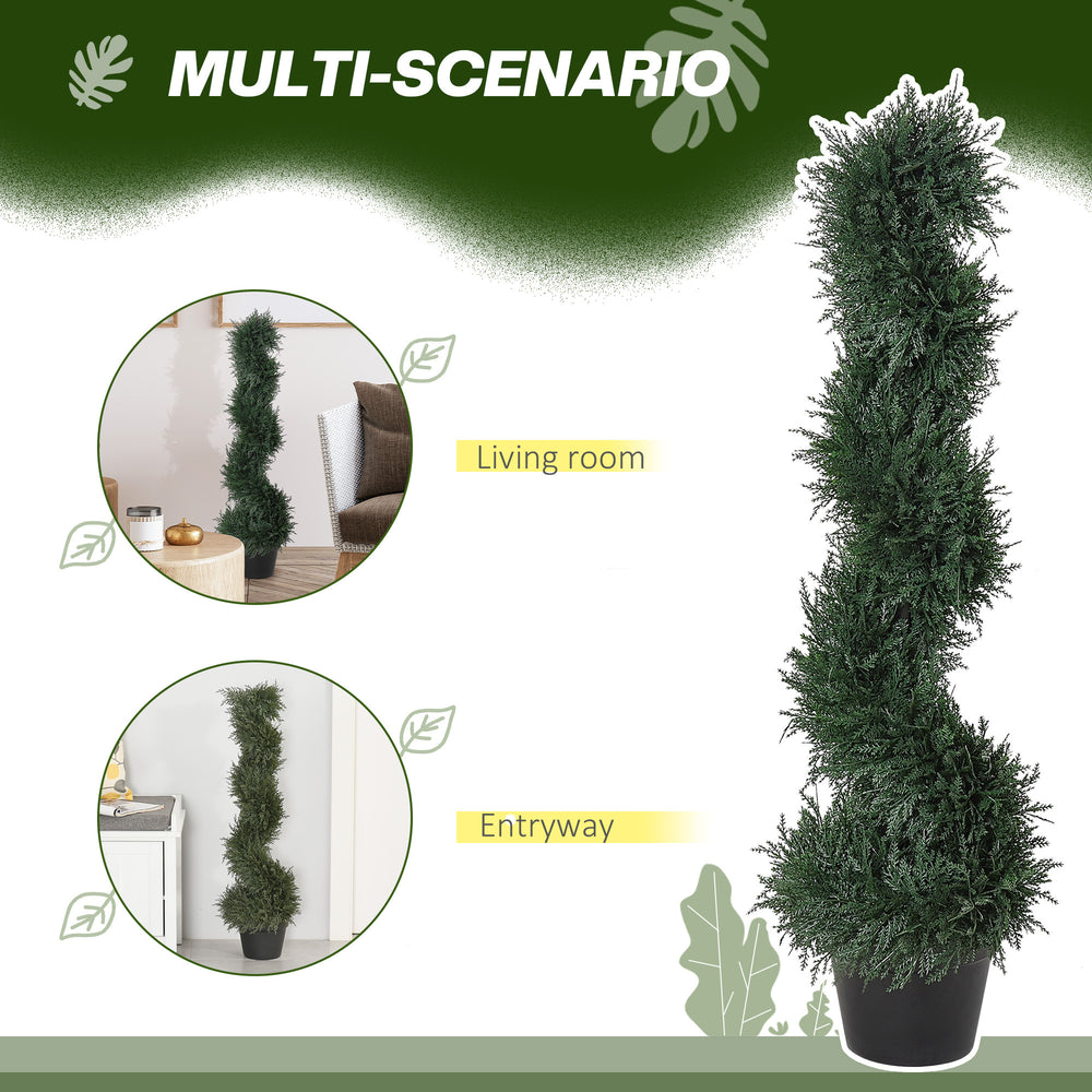Artifical Cedar Tree Topiary Artificial Faux Cedar Tree Spiral Fake Plant Media 5