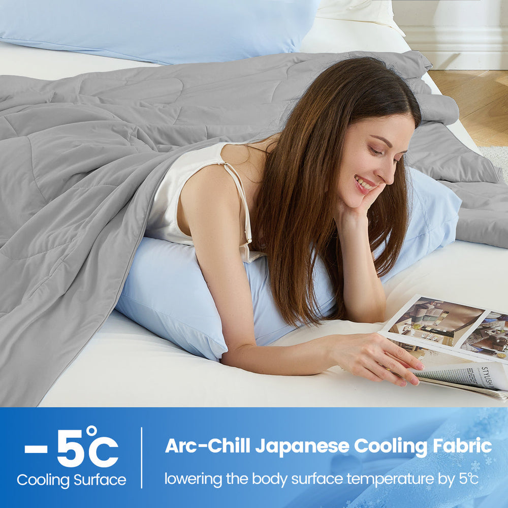 1-Piece 108x90' Cooling DA Comforter,Gray Media 3