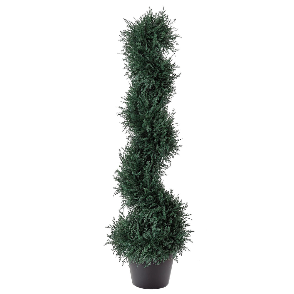 Artifical Cedar Tree Topiary Artificial Faux Cedar Tree Spiral Fake Plant Media 4