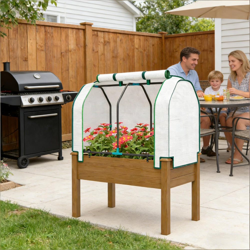 Outdoor Planter Box,Convenient Raised Garden Bed Media 3