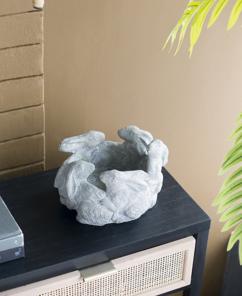10x8x6.5' 5 Bunny Cement Planter Media 8