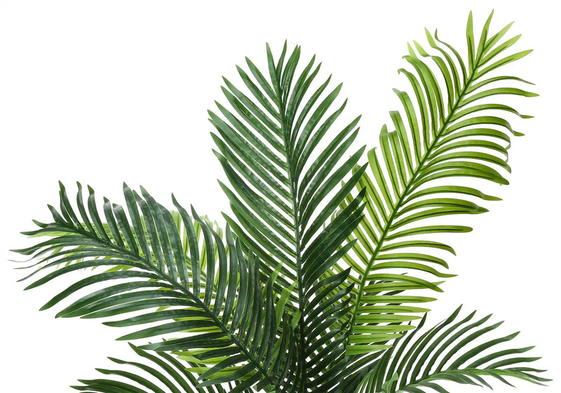 Artificial Plant, 47' Tall, Palm Tree, Indoor, Faux, Fake, Floor, Greenery, Potted, Real Touch, Decorative, Green Leaves, Black Pot